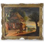 British school, late 19th/early 20th century, Rural cottage beside a woodland track,