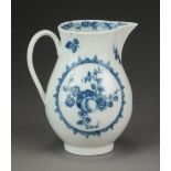 A Caughley sparrow beak milk jug transfer-printed with the Fruit and Wreath pattern, circa 1775,