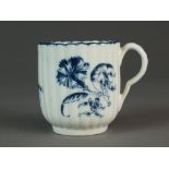 A rare Caughley coffee cup painted with the Gillyflower 1 pattern, circa 1775-80,