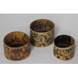 A group of three 18th/early 19th century horn cups, probably North European,