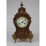 A Louis XV style late 19th century polychrome decorated mantel clock, the 3.