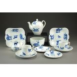 A Copeland Spode child's tea service in an animal pattern, comprising six cups, six saucers,