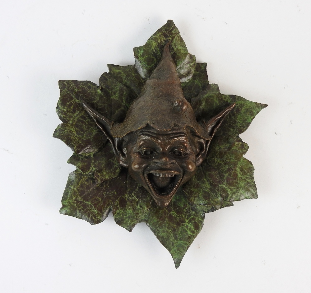 David Goode (1966- present) Leafy Head, signed, dated 2000, numbered 228/500, Bronze, - Image 2 of 2