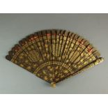 A Japanese lacquer fan, Meiji period,