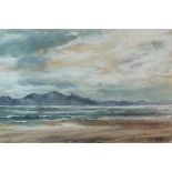 Aled Pritchard-Jones Llanddwyn, Windy Day, signed with initials lower right, pastel and chalk,