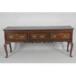 A George III oak dresser base,