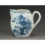 A Caughley robins' beak jug transfer-printed with the Fence pattern, circa 1780-85, C mark, 5.