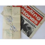 A quantity of ephemera to include fan club literature and signatures relating to the Beatles,