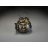 A Japanese cloisonne teapot and cover, Meiji period,