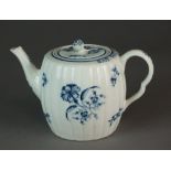 A Caughley teapot and cover painted with the Gillyflower I pattern, circa 1776-80,