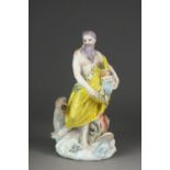 A Bow porcelain figure of Neptune, emblematic of Water, circa 1760,