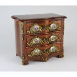 A Louis XV style miniature jewellery chest,