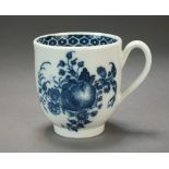 A Caughley coffee cup transfer-printed in the Apple and Damson pattern, circa 1778-85, C mark, 6.