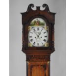 An early 19th century oak crossbanded mahogany eight day longcase clock,