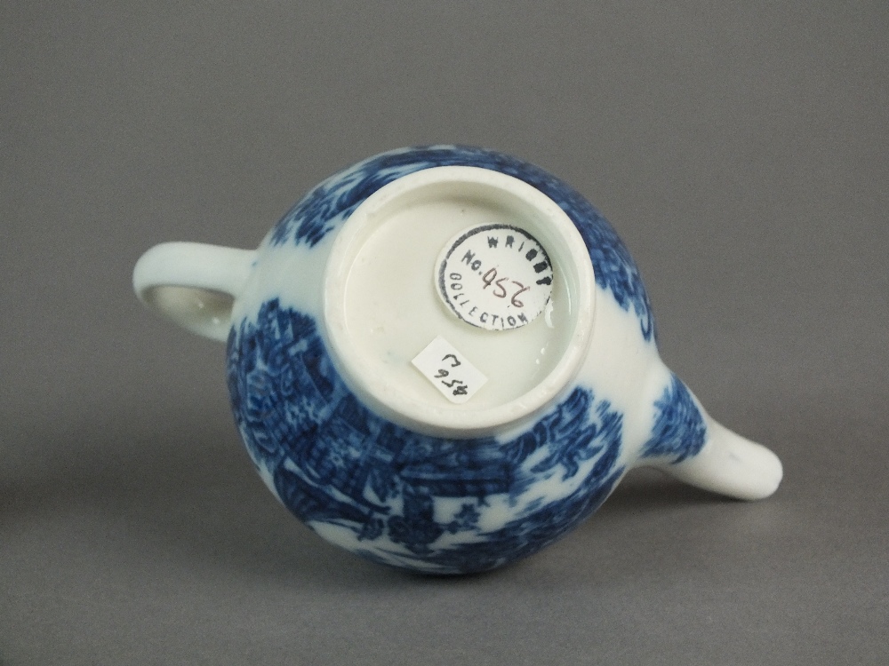 A Caughley toy teapot and cover transfer-printed in the Fisherman or Pleasure Boat pattern, - Image 2 of 2