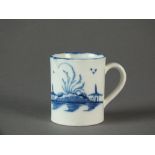 A Caughley toy mug, circa 1780-90, painted with the Island pattern, S mark,