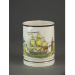 Maritime interest; A creamware frog mug, circa 1820,