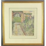 Mary McCrossan (1865-1934) Garden at Port St Mary, Isle of Man, signed lower right, watercolour,