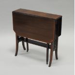 An Edwardian mahogany satinwood banded Sutherland type occasional table,