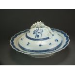 A very rare large Caughley tureen and cover printed in the Gillyflower 5 pattern, circa 1780-85,