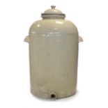 A very large Doulton Lambeth chemical storage jar and cover