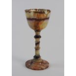 An early 19th century Blue John (feldspar) goblet,