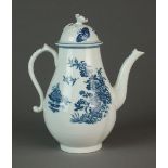 A Caughley coffee pot and cover, circa 1777-90,