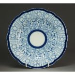 A Caughley dessert plate painted in the Royal Lily pattern, circa 1785-92,