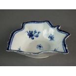 A large Caughley pickle leaf dish painted with the Salopian Sprig pattern, circa 1785-95, unmarked,