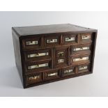 A late 17th century Indo-Portuguese rosewood ivory inlaid cabinet of one long drawer over a central