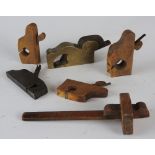 A group of eleven small moulding planes, ten of which are stamped I.R.