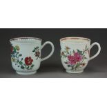 A Worcester coffee cup painted with flowers, circa 1770, 6.