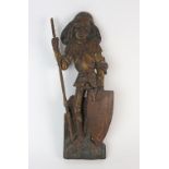 A parcel gilt and polychrome carved soft wood figure of St George, late 15th/early 16th century,