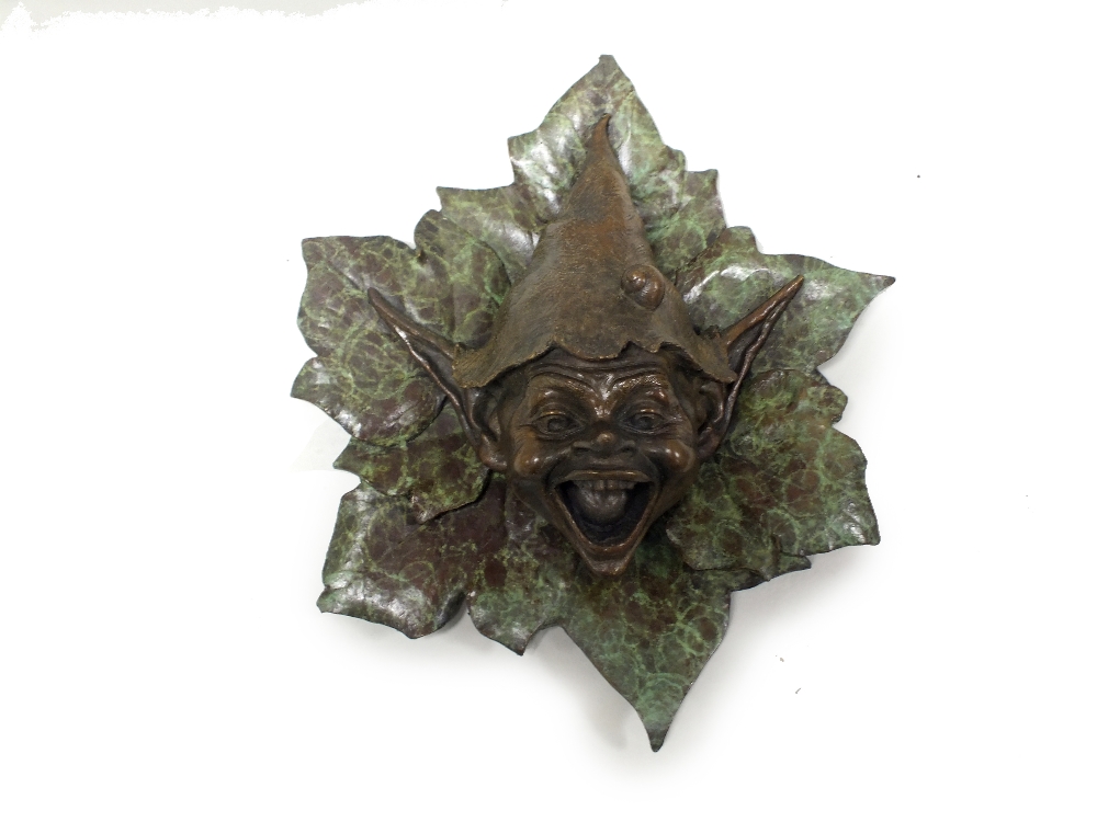 David Goode (1966- present) Leafy Head, signed, dated 2000, numbered 228/500, Bronze,