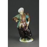 A Meissen style model of a Turkish Musician, 19th century,