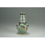 A small Chinese cloisonne vase, late Qing Dynasty,