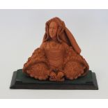 A terracotta bust of Anne Boleyn signed Mark Jones 76,