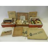 A tray containing a selection of nostalgia postcards, aeroplane reconnaissance cards,
