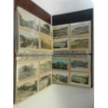 Two albums of topographical postcards colour and black and white