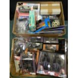 Two boxes of boxed and unboxed Planet of the Apes figures, also Dawn of Planet of the Apes figures,