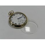 A yellow metal Waltham open face pocket watch,