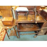 An Edwardian octagonal satinwood banded occasional table along with a late Victorian work box