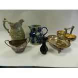 Five trays of domestic china and glass ware to include Prinknash coffee wares,