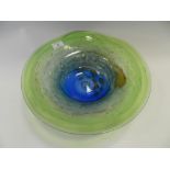 An art glass broad rimmed bowl,