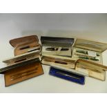 A large collection of various pens to include Schaeffer and Parker examples