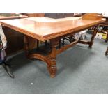 A 20th century reproduction draw leaf farmhouse table