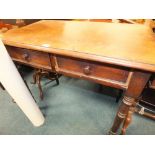 A late Victorian mahogany two drawer side table