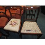 A collection of assorted chairs comprising two Victorian salon side chairs,