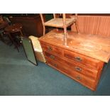 A reproduction mahogany drop leaf sofa table and an oval Edwardian mahogany occasional table,