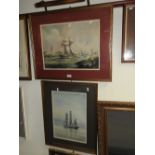 A collection of three marine watercolours by Brian Entwistle (3)